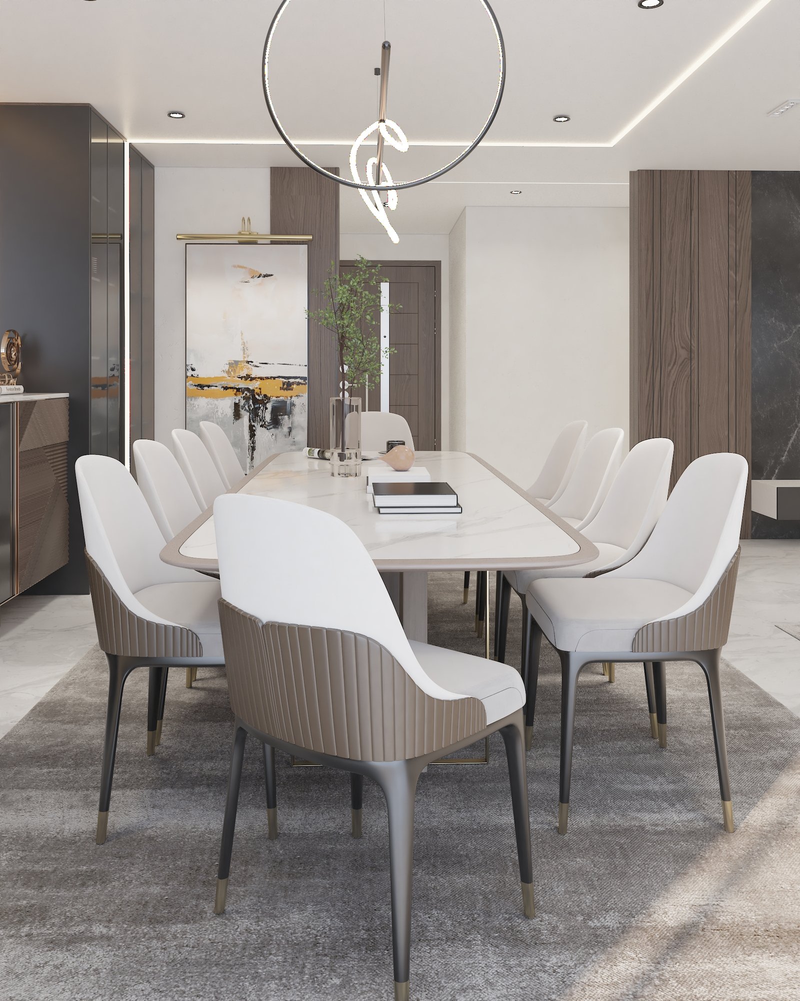 Image 5 (Close-Up of Dining Table & Elegant Chair Design)